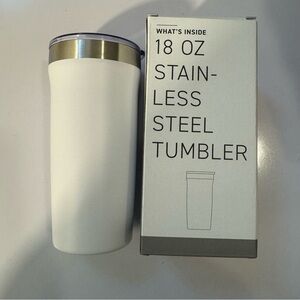18oz Stainless Steel Tumbler - White and Silver